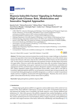 Hypoxia Inducible Factors' Signaling in Pediatric High-Grade