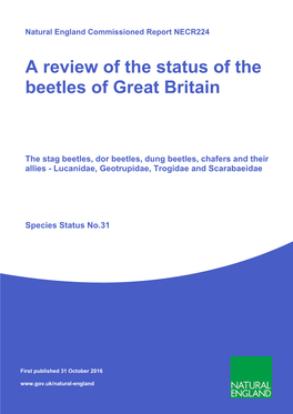 A Review of the Status of the Beetles of Great Britain