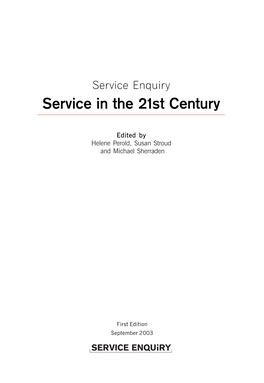 Service in the 21St Century