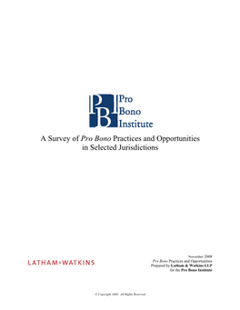 Pro Bono Opportunities 2008