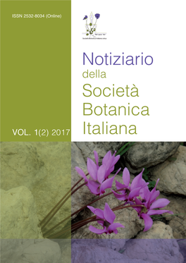 Notiziario Della Società Botanica Italiana Rivista Online Pubblicazione Semestrale - Decreto Del Tribunale Di Firenze N