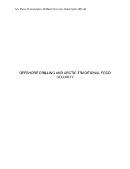 Offshore Drilling and Arctic Traditional Food Security