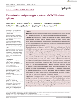 The Molecular and Phenotypic Spectrum of CLCN4-­Related Epilepsy