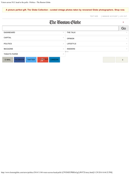 Voters Across N.E. Head to the Polls - Politics - the Boston Globe