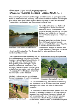 Gloucester City Council Project Proposal: Gloucester Riverside Meadows – Access for All (Part 1)