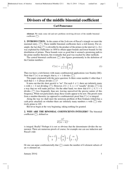 Divisors of the Middle Binomial Coefficient