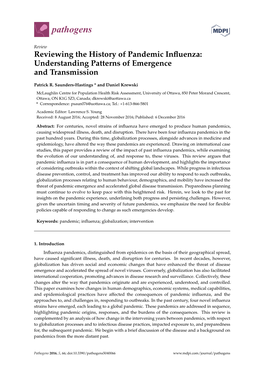 Reviewing the History of Pandemic Influenza: Understanding Patterns