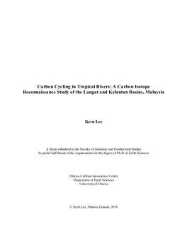 Carbon Cycling in Tropical Rivers: a Carbon Isotope Reconnaissance Study of the Langat and Kelantan Basins, Malaysia