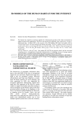 3D-Models of the Human Habitat for the Internet