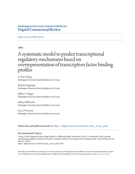 A Systematic Model to Predict Transcriptional Regulatory Mechanisms Based on Overrepresentation of Transcription Factor Binding