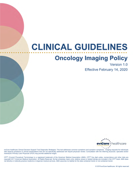 Evicore Oncology Imaging Guidelines