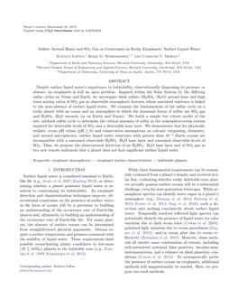 Sulfate Aerosol Hazes and SO2 Gas As Constraints on Rocky Exoplanets’ Surface Liquid Water