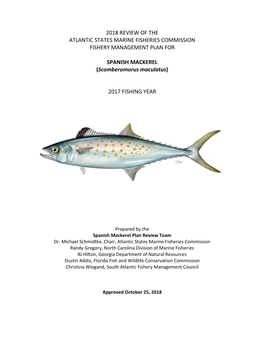 2018 Review of the Atlantic States Marine Fisheries Commission Fishery Management Plan For