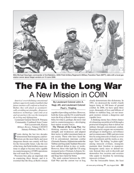The FA in the Long War a New Mission in COIN America’S Overwhelming Conventional Clearly Demonstrates This Dichotomy
