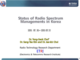 History of Radio Monitoring in Korea