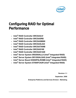 Configuring RAID for Optimal Performance