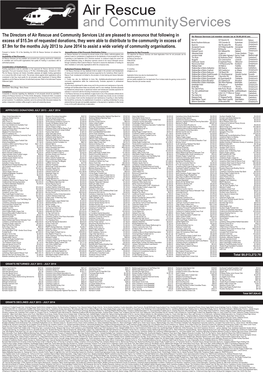 Air Rescue Services Ltd Member Venues (As at 30.06.2014)Are