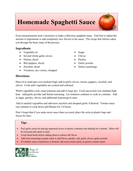 Homemade Spaghetti Sauce