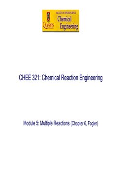CHEE 321: Chemical Reaction Engineering