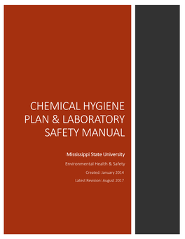 Chemical Hygiene Plan & Laboratory Safety Manual