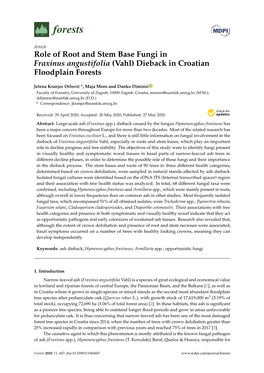 Role of Root and Stem Base Fungi in Fraxinus Angustifolia (Vahl) Dieback in Croatian Floodplain Forests