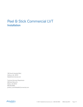 Aladdin Commercial LVT Peel & Stick Installation Instructions