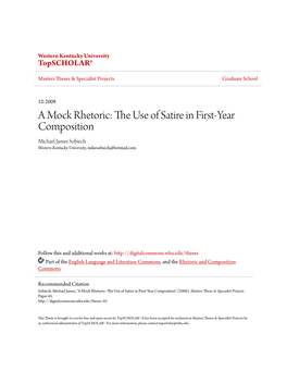 A Mock Rhetoric: the Use of Satire in First-Year Composition