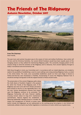 The Friends of the Ridgeway Autumn Newsletter, October 2017