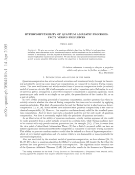 Hypercomputability of Quantum Adiabatic Processes: Fact Versus
