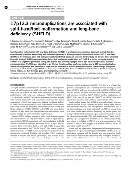 Foot Malformation and Long-Bone Deficiency (SHFLD)