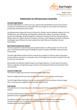 Submission to Infrastructure Australia