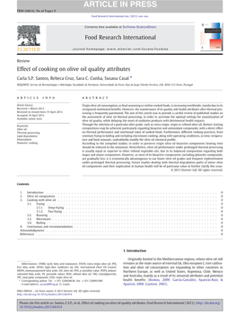 Effect of Cooking on Olive Oil Quality Attributes