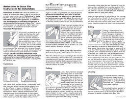 Reflections in Glass Tile Instructions for Installation