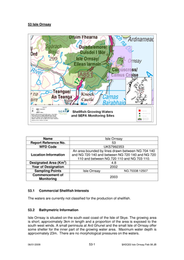 53 Isle Ornsay Name Isle Ornsay Report Reference No. 53 WFD