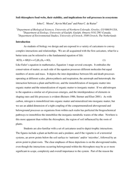 Soil Rhizosphere Food Webs, Their Stability, and Implications for Soil Processes in Ecosystems