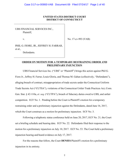 1 United States District Court District of Connecticut