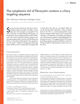 The Cytoplasmic Tail of Fibrocystin Contains a Ciliary Targeting Sequence