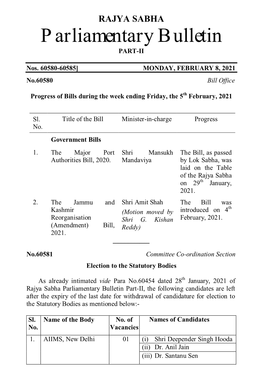 Parliamentary Bulletin