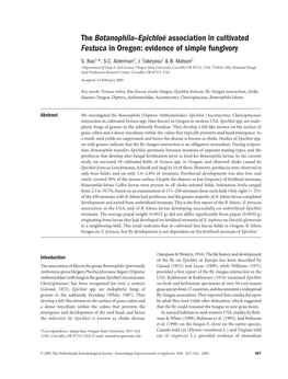 The Botanophila–Epichloë Association in Cultivated Festuca in Oregon: Evidence of Simple Fungivory S