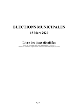 15 Mars 2020 Livre Des Listes Détaillées