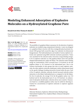 Modeling Enhanced Adsorption of Explosive Molecules on a Hydroxylated Graphene Pore