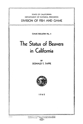 The Status of Beavers in California