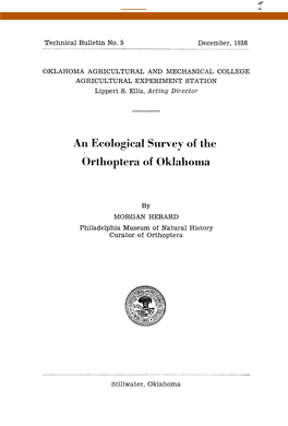 An Ecological Survey of the Orthoptera of Oklahoma