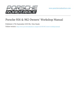 Porsche 956 & 962 Owners' Workshop Manual