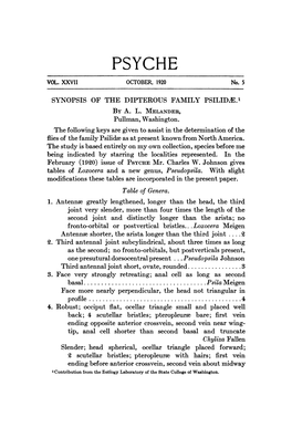 Synopsis of the Dipterous Family Psilidæ