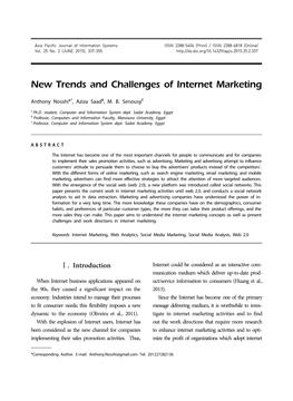 New Trends and Challenges of Internet Marketing