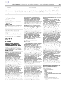 Federal Register/Vol. 85, No. 26/Friday, February 7, 2020/Rules