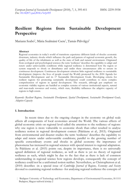 Resilient Regions from Sustainable Development Perspective