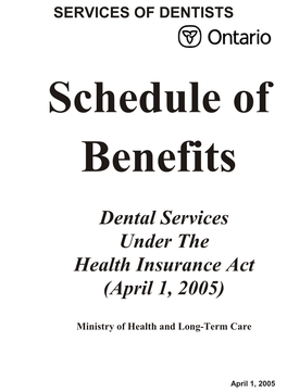 Schedule of Benefits
