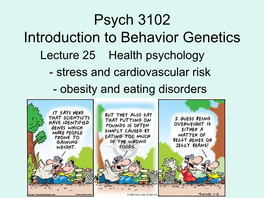 Psych 3102 Introduction to Behavior Genetics